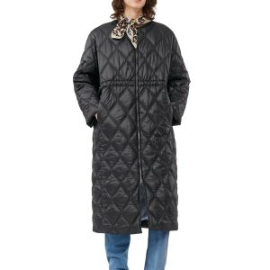 Shiny Quilt Long Coat